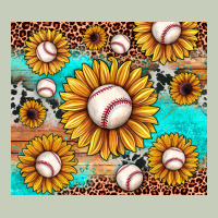 Baseball Leopard Turquoise Sunflower Ladies Tee | Teevron