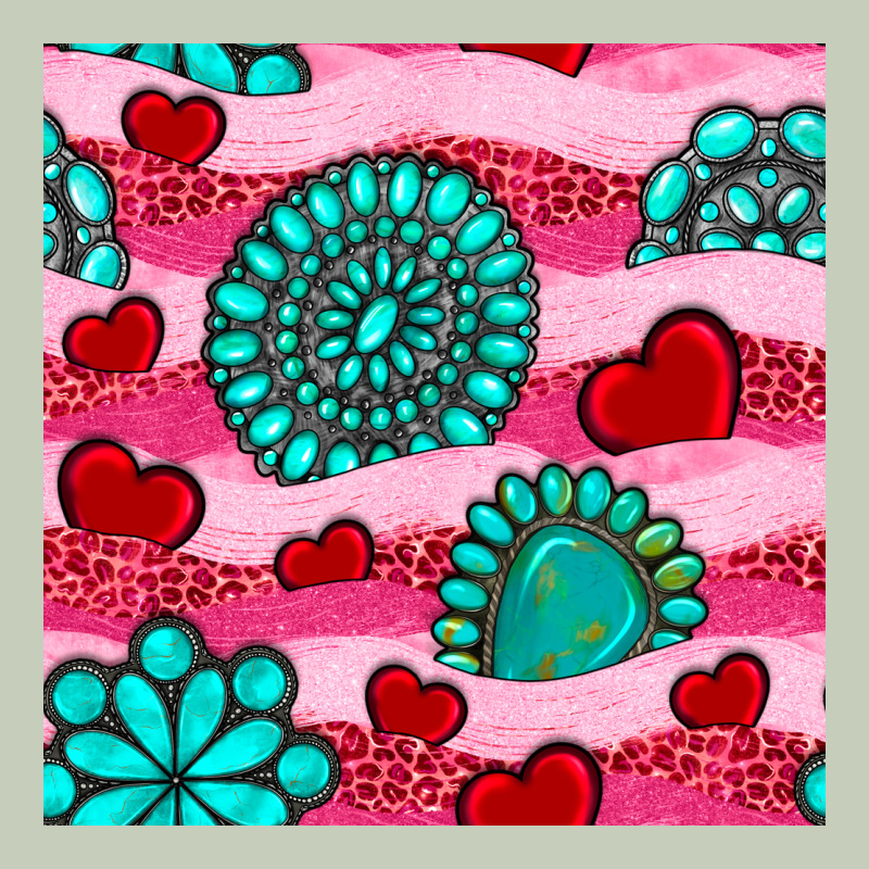 Valentines Day Turquoise Gemstone  And Hearts Ladies Tee by BundleAndBundleShop | Teevron