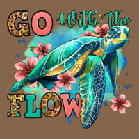 Go With The Flow Floral Turtle Premium Tee | Teevron
