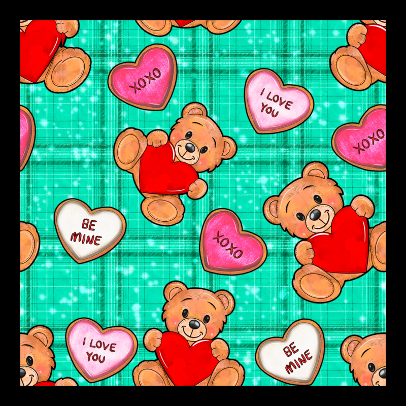 Valentines Day Teddy Bears And Cookies Seamless Pattern Ladies Tee by BundleAndBundleShop | Teevron