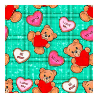 valentines day teddy bears and cookies seamless pattern | Teevron