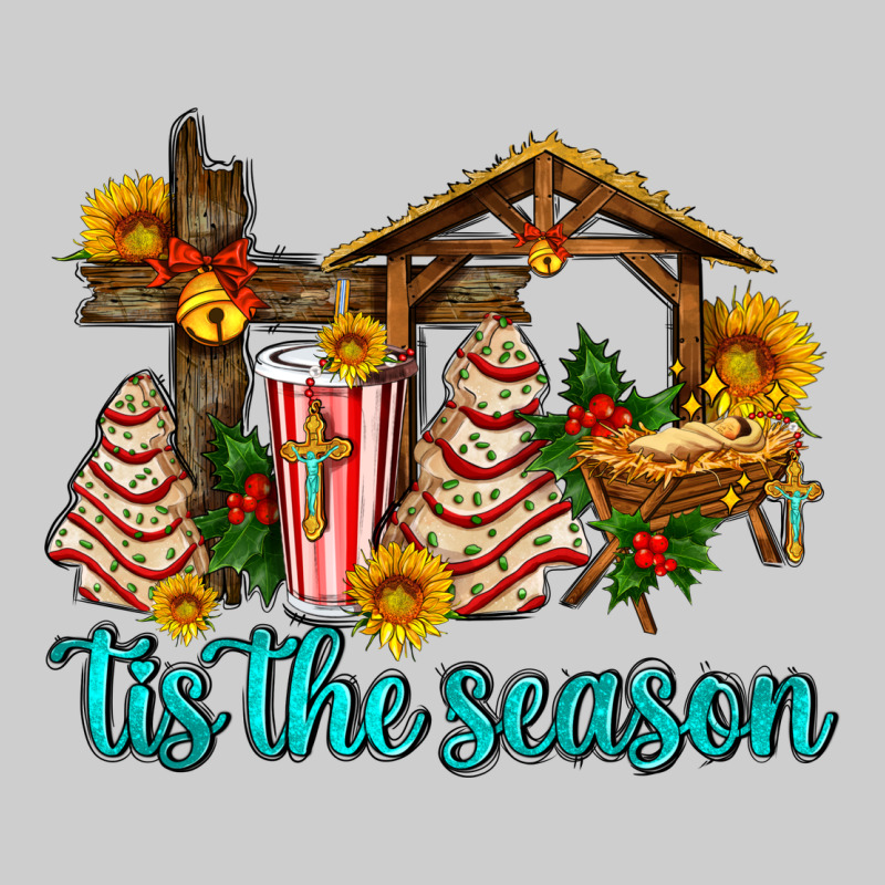 Tis The Seasin With Christmas Cake Abd Jesus Premium Tee by AdoDesignShop | Teevron
