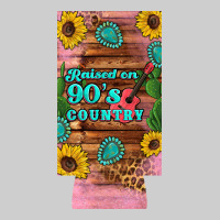 Raised 90's Country Guitar Cactus Sunflower's 12 Oz Can Cooler  (slim) Premium Tee | Teevron
