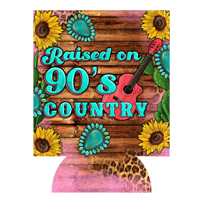Raised 90's Country Guitar Cactus Sunflower's 12 Oz Can Cooler (regula Premium Tee by Artiststas | Teevron
