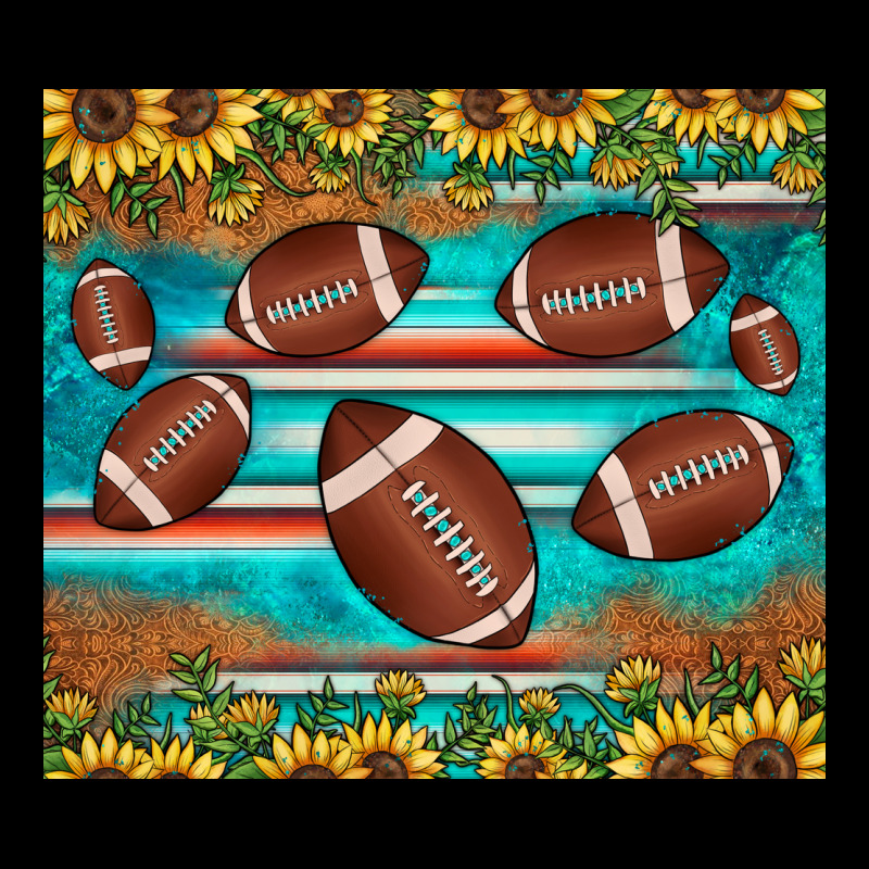 Football Turquoise Sunflower Ladies Tee by JahusDesignShop | Teevron