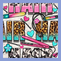 Leopard And Cowhide Hair And Curling Iron With Hearts And Flowers Seam Long Sleeve Tee | Teevron