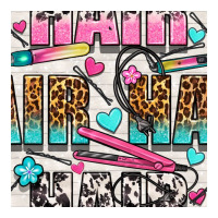 leopard and cowhide hair and curling iron with hearts and flowers seam | Teevron