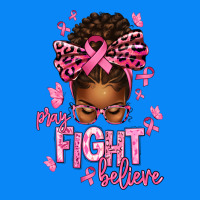 Pray Fight Believe Breast Cancer Afro Messy Zipper Hoodie | Teevron