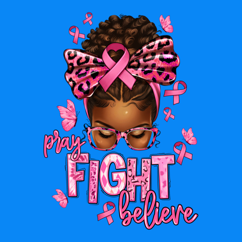 Pray Fight Believe Breast Cancer Afro Messy Zipper Hoodie by texasbilliewilder | Teevron
