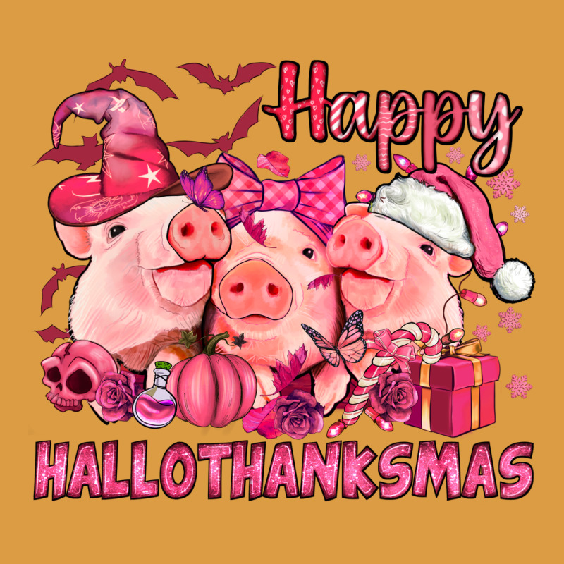 Happy Hallothanksmas Pigs Pink Urban Heavy Tee by NancyCooperArtShop | Teevron
