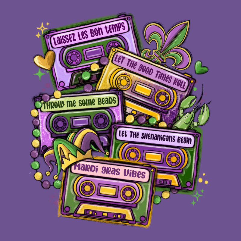 Mardi Gras Cassette Tapes Vintage Tee by MaliasSmallBusiness | Teevron