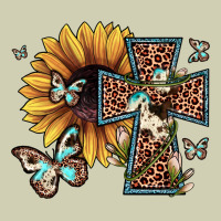 Leopard Cross Sunflower Butterfly Heavy Core Tee | Teevron