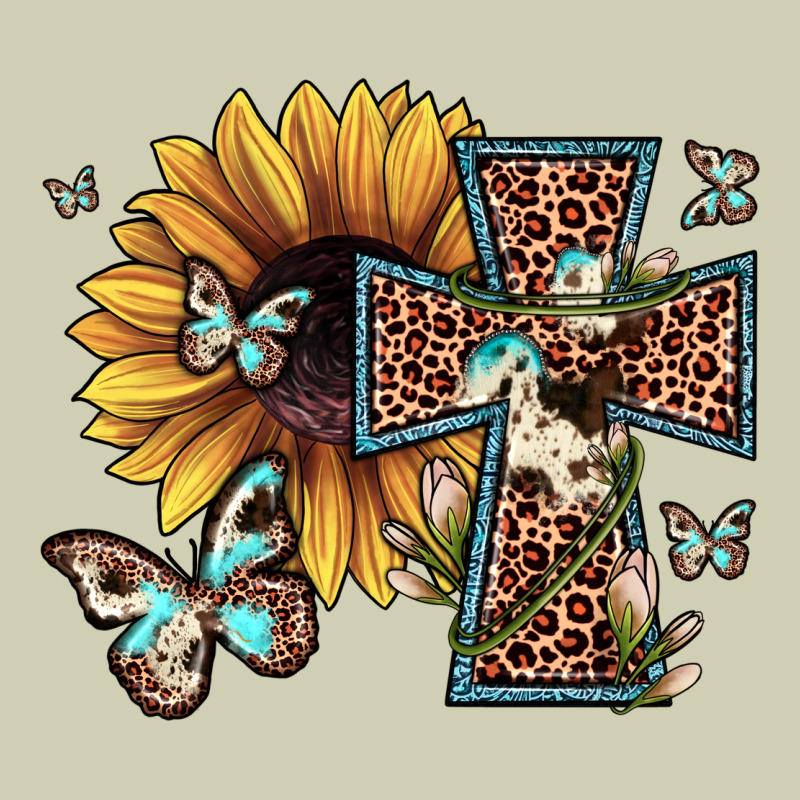 Leopard Cross Sunflower Butterfly Heavy Core Tee by JahusDesignShop | Teevron