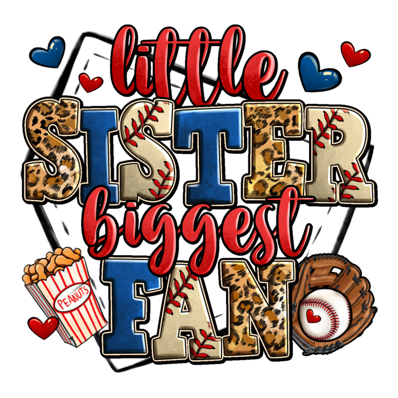 Little Sister Biggest Fan Baseball Premium Tee by Jasminsmagicworld | Teevron