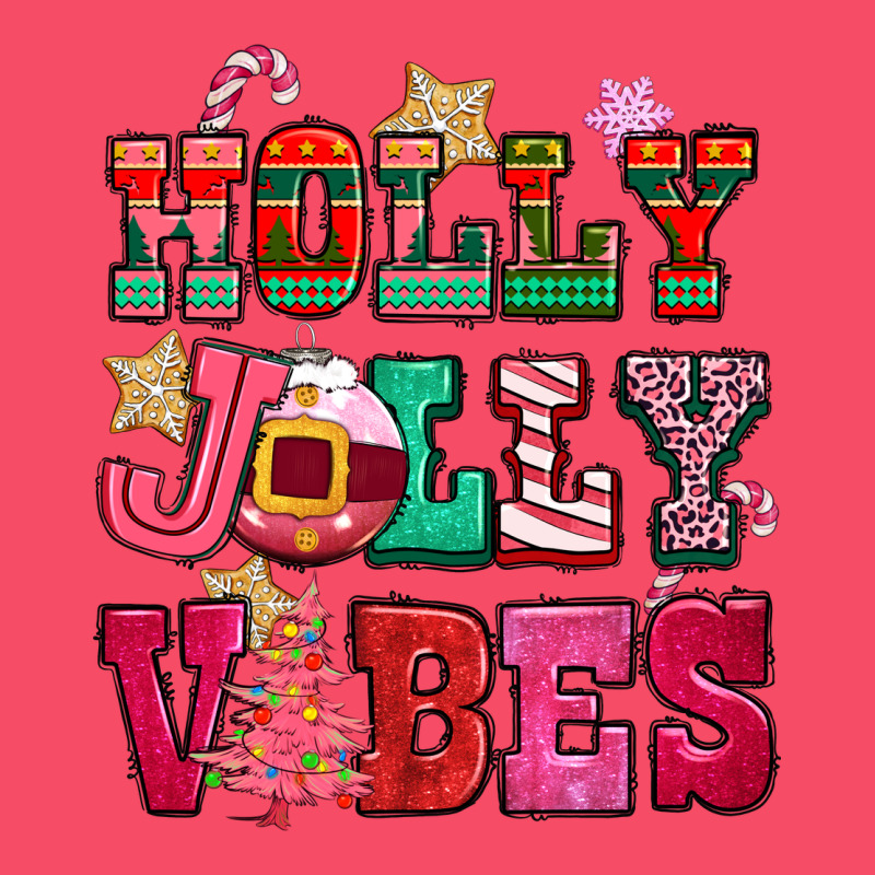 Holly Jolly Vibes Pink Christmas Premium Sweatshirt by CowGirlArtShop | Teevron