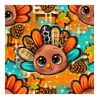 thanksgiving turkey and cone with tartan seamless pattern bbs | Teevron