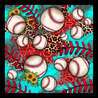 Baseball Leopard Turquoise Sunflower Seamless Pattern Ladies Tee | Teevron
