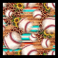 Baseball Leopard Sunflower Seamless Pattern Ladies Tee | Teevron