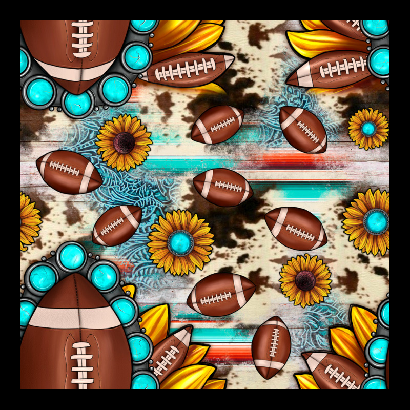 Football Cowhide Sunflower Seamless Pattern Ladies Tee by JahusDesignShop | Teevron
