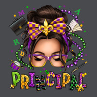 Mardi Gras Principal Caucasian Messy Bun Zipper Hoodie | Teevron
