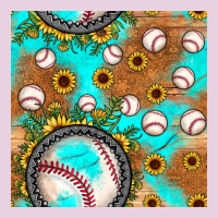 Baseball Turquoise Sunflower Seamless Pattern Ladies Tee | Teevron
