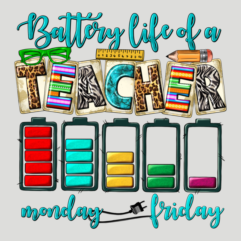 Battery Life Of A Teacher Monday Friday Zipper Hoodie by NancyCooperArtShop | Teevron