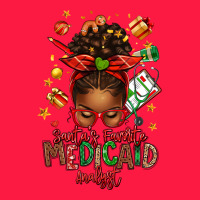 Santa's Favorite Medicaid Analyst Afro Messy Bun Zipper Hoodie | Teevron