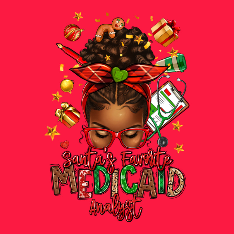 Santa's Favorite Medicaid Analyst Afro Messy Bun Zipper Hoodie by texasbilliewilder | Teevron
