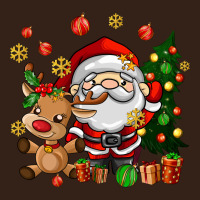 Santa And Reindeer Heavy Core Tee | Teevron
