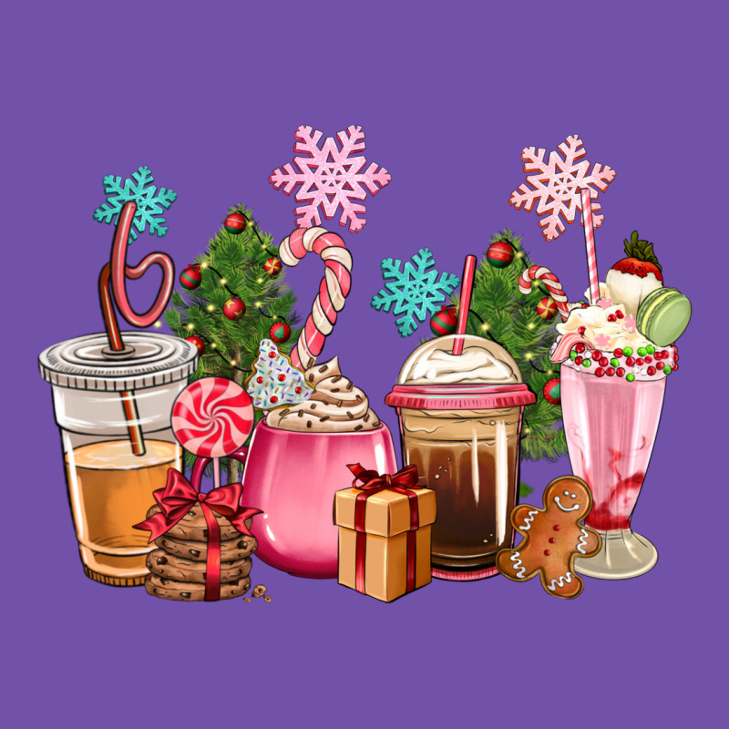 Pink Christmas Coffe Cups Premium Sweatshirt by CowGirlArtShop | Teevron