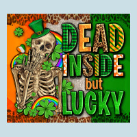 Irish Flag With Shamrocks  Dead Inside But Lucky Ladies Tee | Teevron