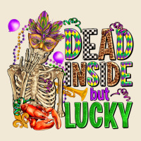 Mardi Gras Dead Inside But Lucky  With Skeleton Ladies Tee | Teevron