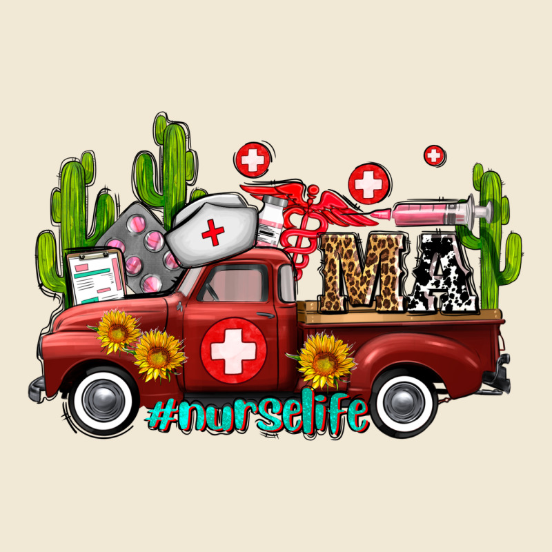 Ma Medical Assistant Nurse Truck With Cactus And Sunflowers Premium Tee by AdoDesignShop | Teevron