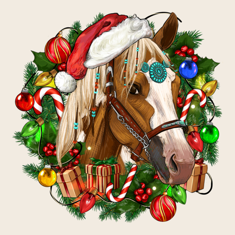 Horse Christmas Wreath Premium Sweatshirt by CowGirlArtShop | Teevron