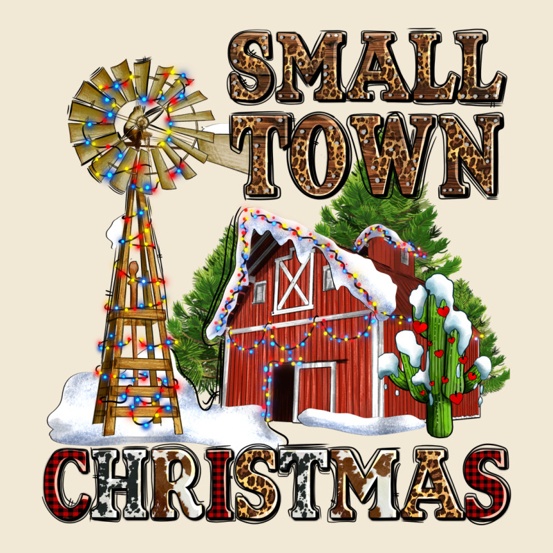 Small Town Christmas With Barn And Cactus Premium Tee by AdoDesignShop | Teevron