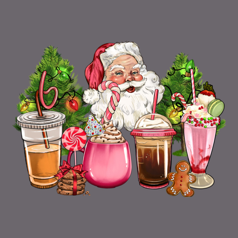 Pink Christmas Santa Coffe Cups Premium Sweatshirt by CowGirlArtShop | Teevron