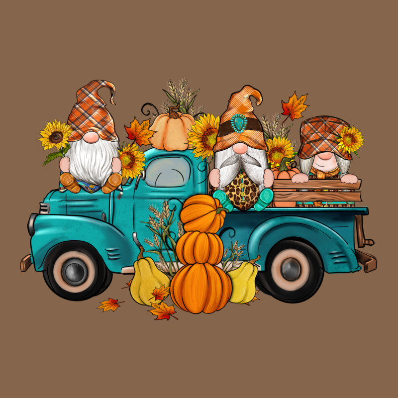 Fall Gnomes Truck Pumpkin Sunflowers Premium Tee by Artiststas | Teevron