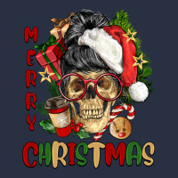 Merry Christmas Skeleton Messy Bun Heavyweight Sweatshirt | Teevron