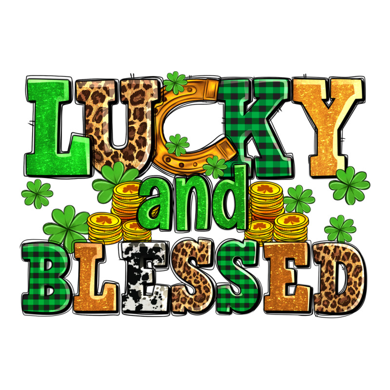 Lucky And Blessed With Coins And Shamrocks Premium Tee by AdoDesignShop | Teevron