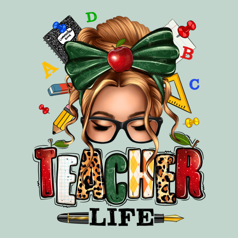 Teacher Life Blonde Caucassian Messy Bun Zipper Hoodie by texasbilliewilder | Teevron