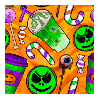 halloween snacks seamless pattern | Teevron