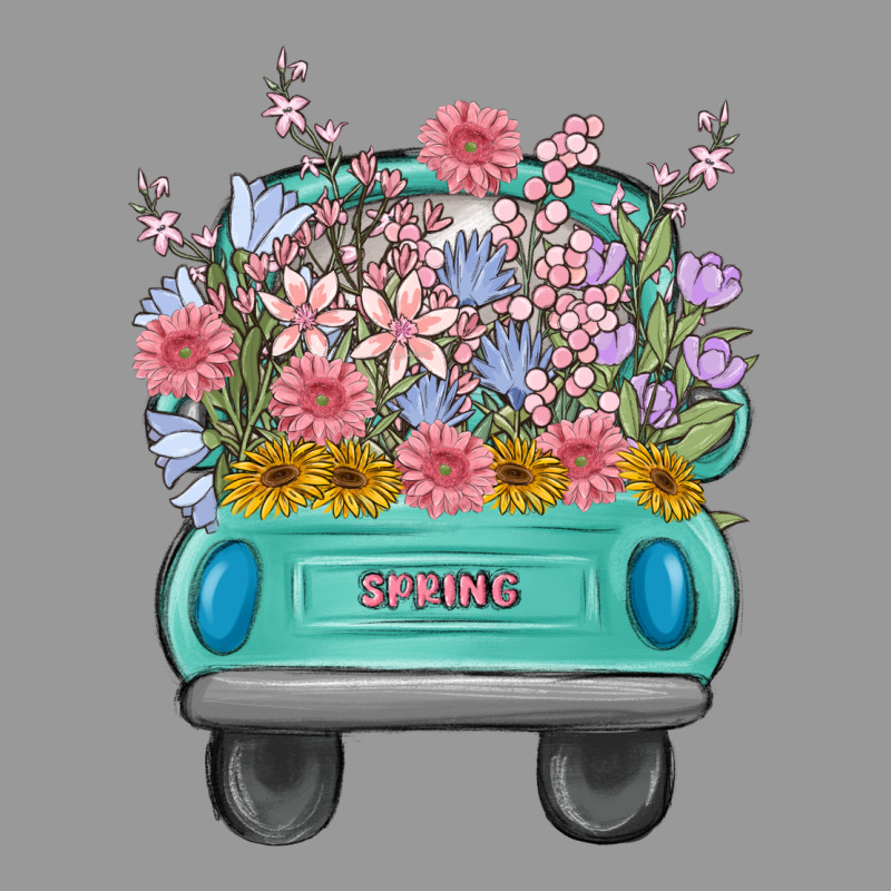 Truck With Flowers Vintage Hoodie by MaliasSmallBusiness | Teevron