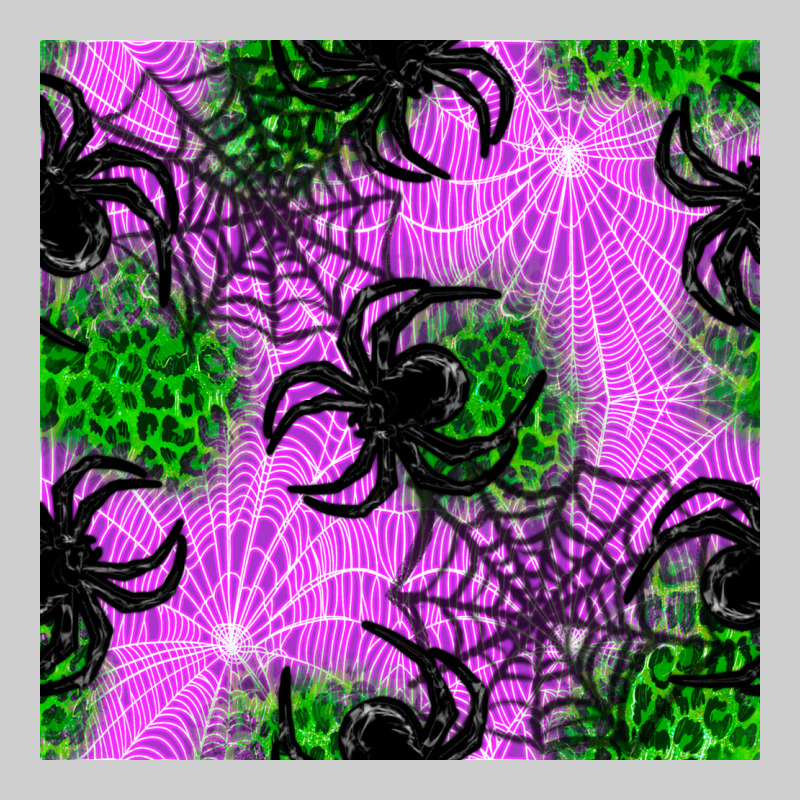 Halloween Spider Green Leopard Seamless Pattern Premium Tee by BundleAndBundleShop | Teevron