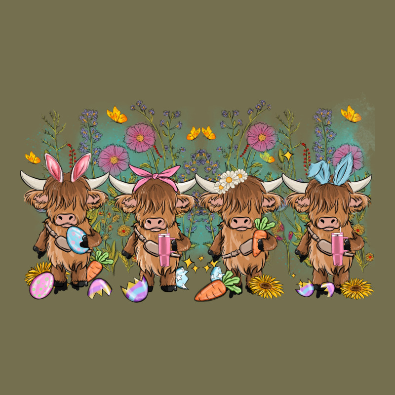 Easter Day Baby Highland Cow Vintage Hoodie by MaliasSmallBusiness | Teevron