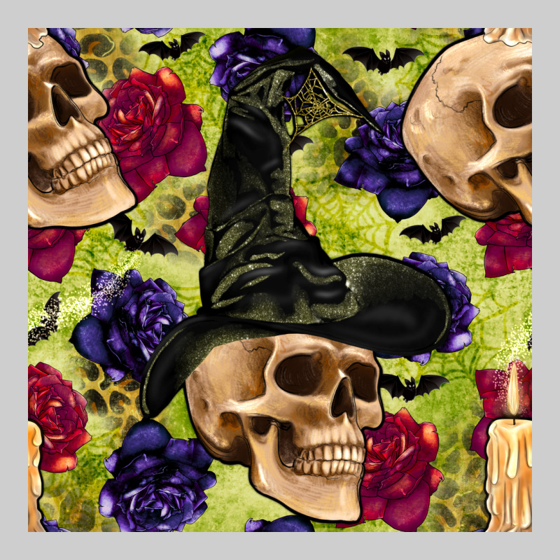 Halloween Witch Skull Seamless Pattern Premium Tee by BundleAndBundleShop | Teevron