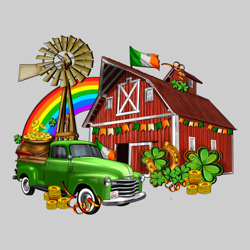 Barn St Patricks With Truck And Shamrocks Premium Tee by AdoDesignShop | Teevron
