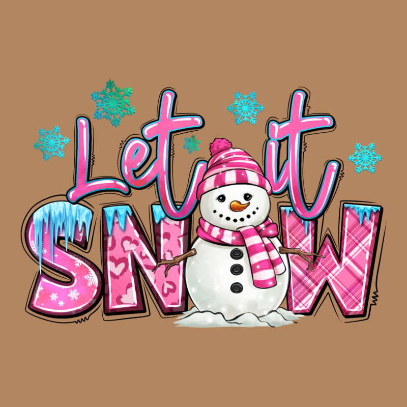 Let It Snow Pink Christmas Snowman Long Sleeve Tee by MaliasSmallBusiness | Teevron