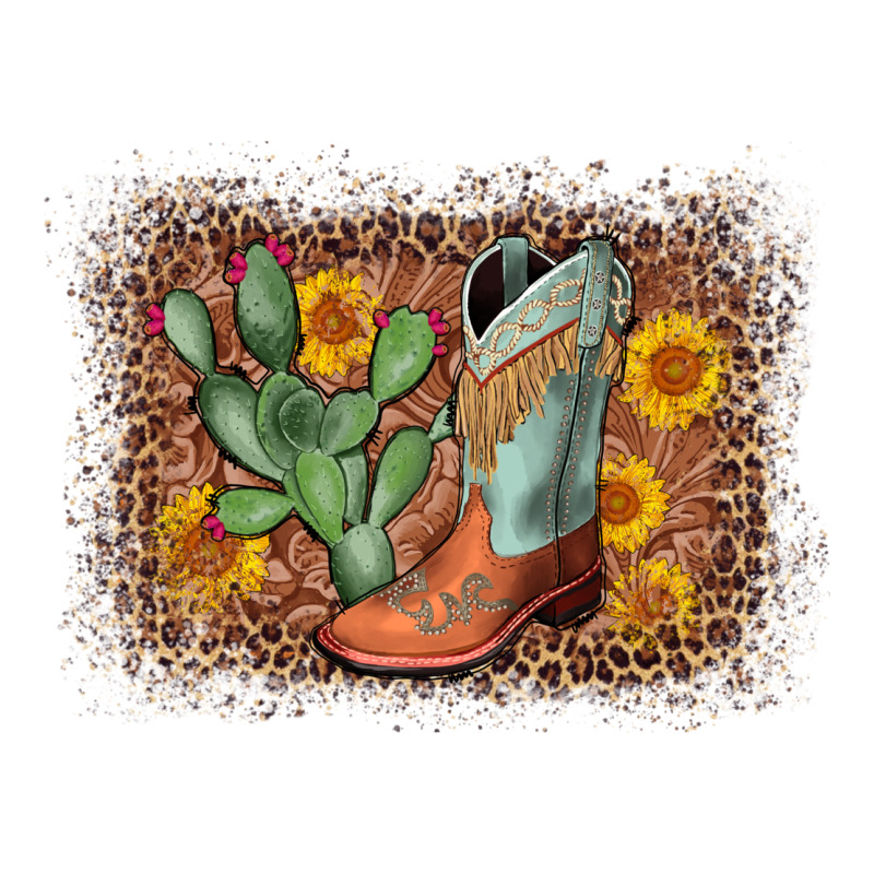 Cowboy Boots Cactus Leopard Premium Tee by AdoDesignShop | Teevron