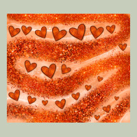 Orange Glitter Heart Ladies Tee | Teevron