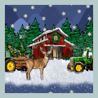 Christmas Town And Farm Tractor Seamless Pattern Heavy Core Tee | Teevron